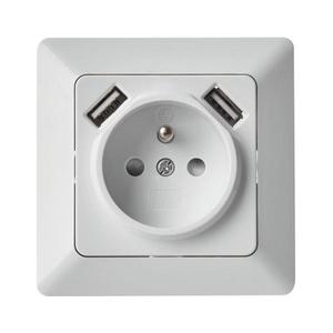 Zásuvka domová s USB FRENCH 250V/16A A6000.0 vyobraziť