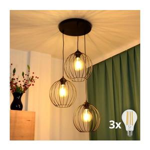 LED Luster na lanku MERCURE 3xE27/15W/230V ø 50 cm čierna W-KD 1388/3 BK-B vyobraziť