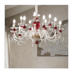 Ideal Lux - Luster na reťazi BARONET 15xE14/40W/230V pr. 88 cm červená 168289 vyobraziť