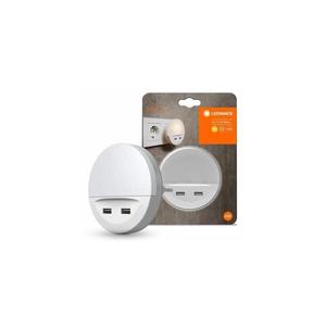 Ledvance - LED Nočné svietidlo do zásuvky so senzorom LUNETTA 2xUSB LED/13W/230V 4058075266902 vyobraziť