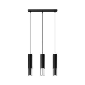 SL.0942 - Luster na lanku LOOPEZ 3xGU10/10W/230V čierna/chróm SL.0942 vyobraziť
