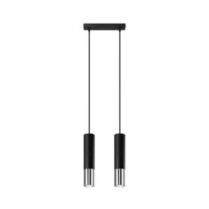 SL.0941 - Luster na lanku LOOPEZ 2xGU10/10W/230V čierna/chróm SL.0941 vyobraziť
