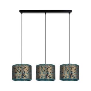 Luster na lanku REZO 3xE27/60W/230V zlatá/tyrkysová 0038 vyobraziť