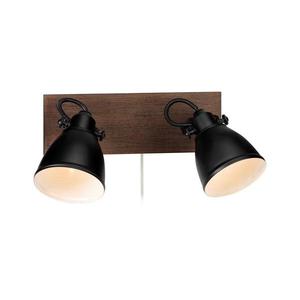 Markslöjd 108213 - Nástenné bodové svietidlo NATIVE 2xE14/18W/230V čierna/hnedá 108213 vyobraziť