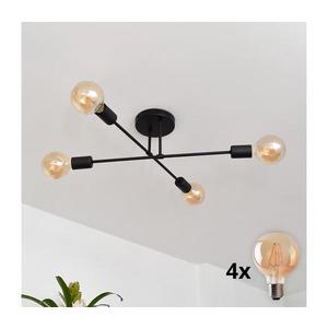 LED Prisadený luster CAMBRIDGE 4xE27/8W/230V čierna W-2022/4 BK/H vyobraziť