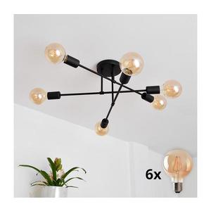 LED Prisadený luster CAMBRIDGE 6xE27/8W/230V čierna W-2022/6 BK/H vyobraziť