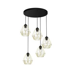 Luster na lanku BERGEN 5xE27/60W/230V čierna/zlatá 0618 vyobraziť