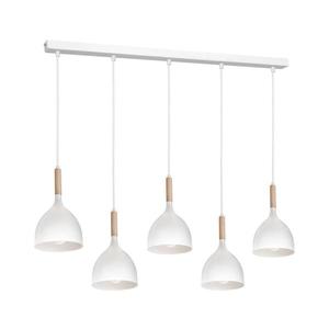 Luster na lanku NOAK 5xE27/15W/230V biela/buk 3711 vyobraziť