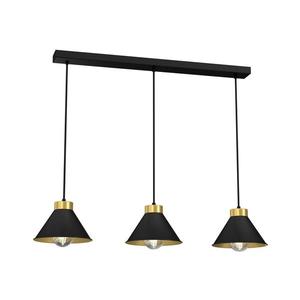 Luster na lanku DEMET 3xE27/60W/230V čierna/zlatá 0628 vyobraziť
