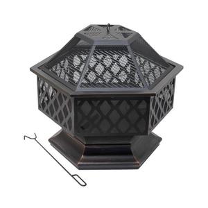 Prenosné ohnisko na drevo s roštom čierna/patina 13008 vyobraziť