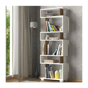 Knižnica BLOK 165x60 cm biela/hnedá 745DCD3606 vyobraziť