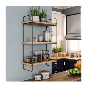 Nástenná polica PULALIS 66x40 cm hnedá/čierna 854KLN1711 vyobraziť