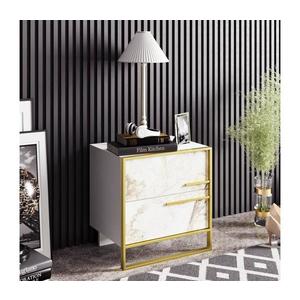 Nočný stolík POLKA 51, 8x50 cm zlatá/biela 875ZNA3408 vyobraziť