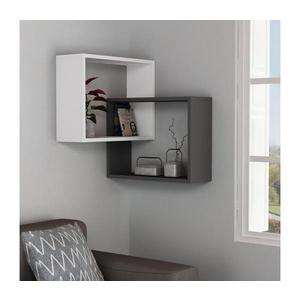 Rohová nástenná polica RING 68x68 cm biela/antracit 776HMS1719 vyobraziť