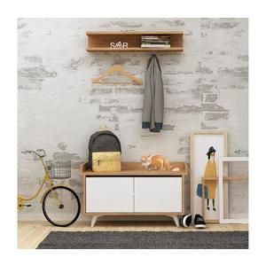 Nástenný vešiak ARASSO 18, 8x80 cm + skrinka na topánky 60x90 biela/hnedá 811MDD4101 vyobraziť