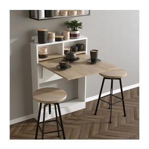 Skladací stolík BRACKED 96x70 cm biela/hnedá 793ELG3803 vyobraziť