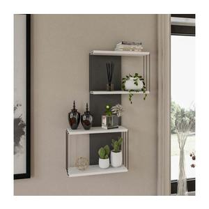 Nástenná polica DESTAN 96x65 cm biela/antracit 854KLN1730 vyobraziť