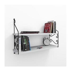 Nástenná polica SERAMONI 51x72 cm biela/čierna 775DCM1676 vyobraziť