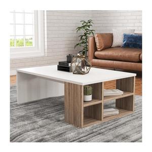 Konferenčný stolík DEFNE 34x90 cm biela/hnedá 793ELG2809 vyobraziť