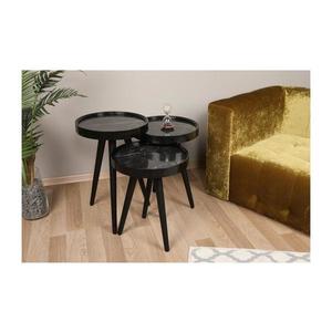 SADA 3x Odkladací stolík CALL čierna 572KTE1105 vyobraziť
