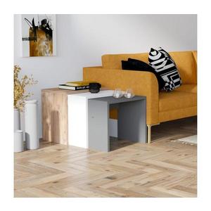 SADA 3x Odkladací stolík GUL hnedá/biela/šedá 835PUQ2903 vyobraziť