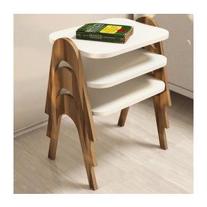 SADA 3x Odkladací stolík PARIS krémová/hnedá 845HCT2822 vyobraziť