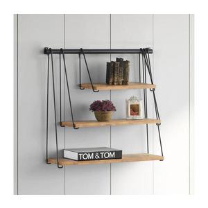 Nástenná polica ZIHON 63, 5x60 cm čierna/hnedá 854KLN4315 vyobraziť