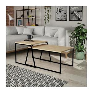 SADA 2x Konferenčný stolík PAL béžová/čierna 855DTE2917 vyobraziť