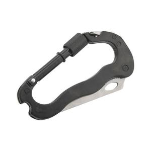 Hliníková multifunkčná karabína s poistkou čierna 13736 vyobraziť