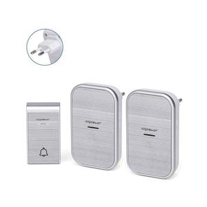 B.V. - SADA 2x Bezdrôtový zvonček do zásuvky 230V IP44 strieborná 2H0000VKS vyobraziť