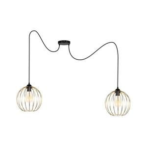 Luster na lanku MATT 2xE27/60W/230V pavúk čierna/zlatá 0857 vyobraziť