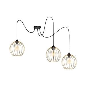 Luster na lanku MATT 3xE27/60W/230V pavúk čierna/zlatá 0858 vyobraziť