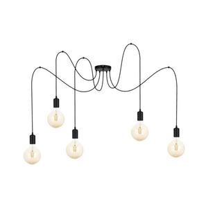 Luster na lanku MIROS 5xE27/60W/230V pavúk čierna 0063 vyobraziť
