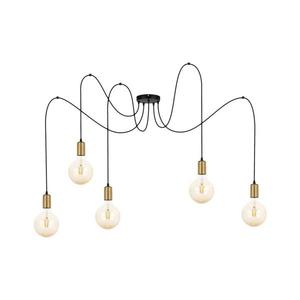 Luster na lanku MIROS 5xE27/60W/230V pavúk čierna/zlatá 0260 vyobraziť