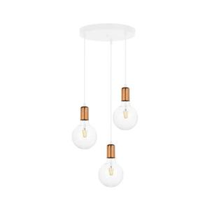 Luster na lanku MIROS 3xE27/60W/230V guľatý biela/medená 0330 vyobraziť