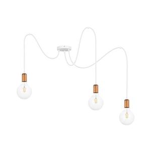 Luster na lanku MIROS 3xE27/60W/230V pavúk biela/medená 0665 vyobraziť