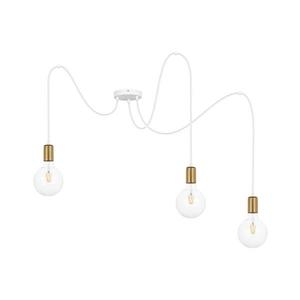 Luster na lanku MIROS 3xE27/60W/230V pavúk biela/zlatá 0236 vyobraziť