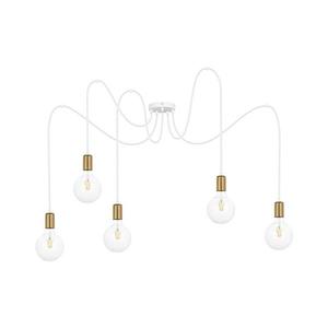 Luster na lanku MIROS 5xE27/60W/230V pavúk biela/zlatá 0237 vyobraziť