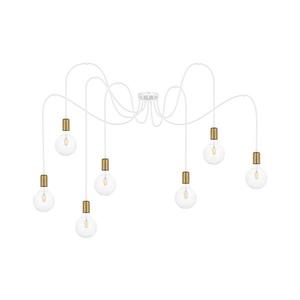 Luster na lanku MIROS 7xE27/60W/230V pavúk biela/zlatá 0238 vyobraziť