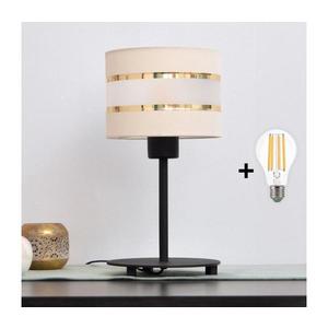 LED Stolná lampa HELEN 1xE27/15W/230V krémová/čierna/zlatá B-0801/1 BK-B +EC+GO+MAT vyobraziť