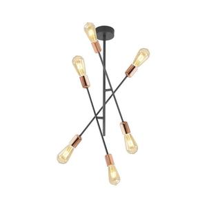 KL106005 - Luster na tyči STRAIGHT 6xE27/15W/230V čierna/medená KL106005 vyobraziť