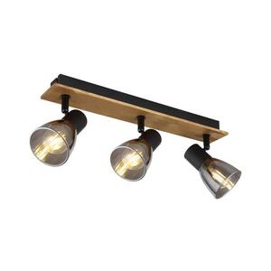 Globo 54307-3W - Bodové svietidlo CLAUDE 3xE14/40W/230V čierna/drevo 54307-3W vyobraziť