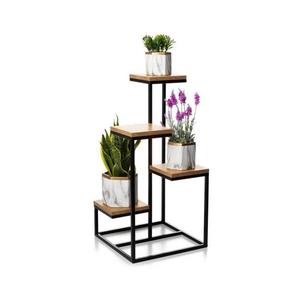 HowHomely Stojan na kvety KASKADA 79x40 čierna/hnedá HH-BL-14-BML-MDF vyobraziť