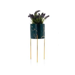 HowHomely Stojan na kvetiny NILA 32, 5x13 cm zelená/zlatá HH-NILA-32-GRG vyobraziť