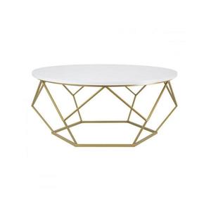 HowHomely Konferenčný stolík DIAMOND 41, 5x90 cm zlatá/biela 10-1562-90-GW-MDF vyobraziť