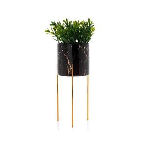 HowHomely Stojan na kvetiny NILA 28x11 cm čierna/zlatá HH-NILA-18-BG vyobraziť