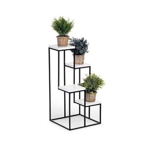HowHomely Stojan na kvety KASKADA 70x34 čierna/biela HH-BL-13-BMW-MDF vyobraziť