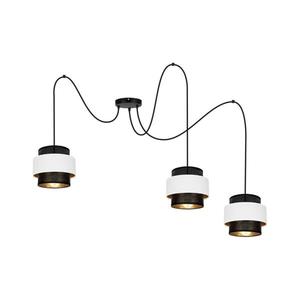 Luster na lanku NESS 3xE27/60W/230V pavúk čierna/biela 0977 vyobraziť