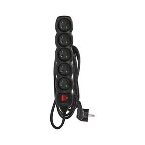 Predlžovací kábel s vypínačom 5Z 3m čierna PC1513R vyobraziť