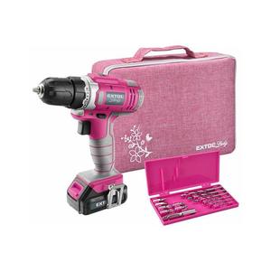 Extol - Akumulátorový vŕtací skrutkovač 1300 mAh 12V ružová 402401 vyobraziť